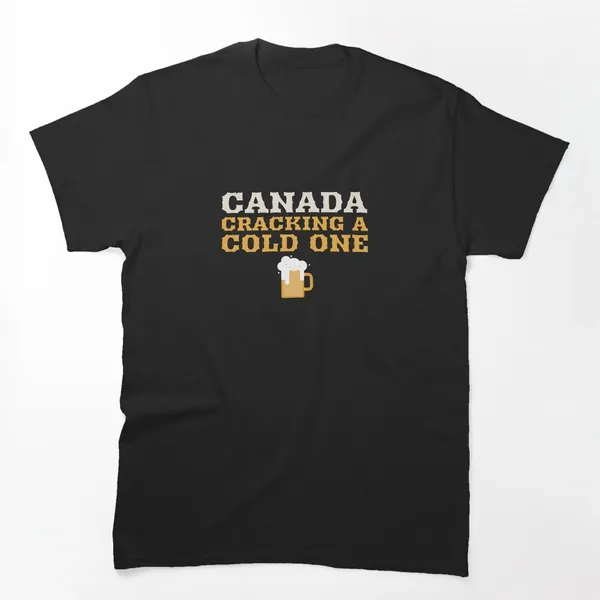 Canada Cracking a Cold One Beer t-shirt design by True Motion Apparel